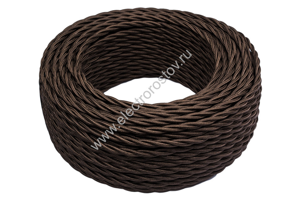 Витой провод 3*2,5, коричневый, глянец 20м