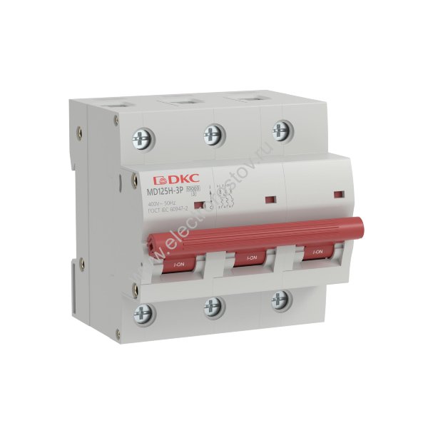 DKC Автоматический выключатель модульный YON max типа MD125H, 10кА, 3 полюса, хар-ка C, 50А