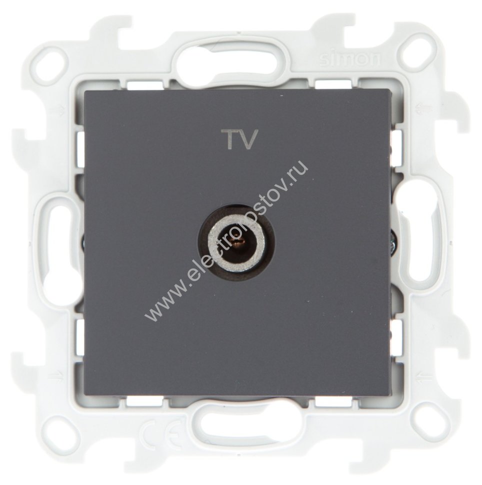 Simon 24 Графит Розетка TV оконечная Simon