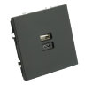 STEKKER Эмили Черный уголь, soft touch Розетка 2-местная USB + Type C 20W