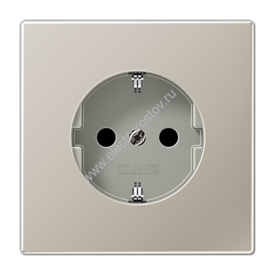 LS 990 Нержавеющая сталь Розетка с/з безвинт. зажим со шторками JUNG