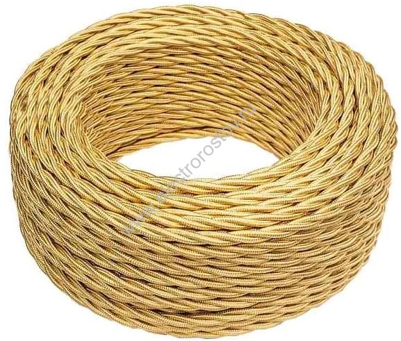 Витой провод 3*1,5, золото, глянец 20м
