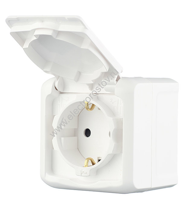 Quteo Белый IP44 Розетка 1-я с/з со шторками Legrand