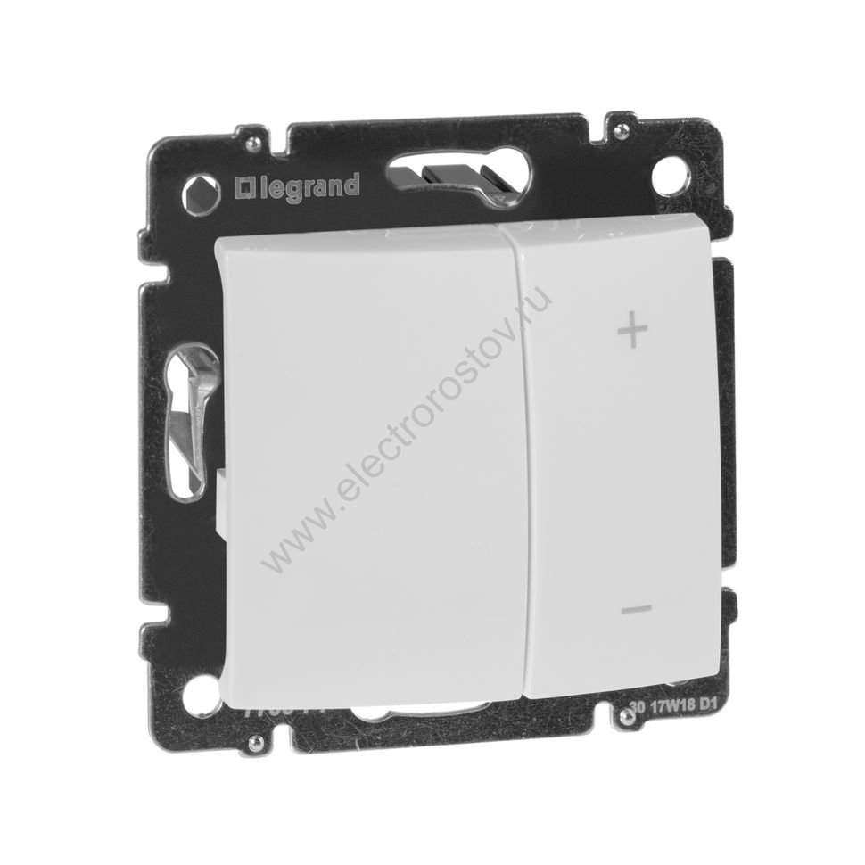 Valena Белый Светорегулятор нажимной 40-600W для л/н и обмоточных т-ров Legrand