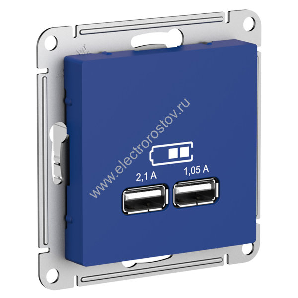AtlasDesign Аквамарин Розетка USB A+A; 5В/2,1A; 2x5В/1,05A Schneider Electric
