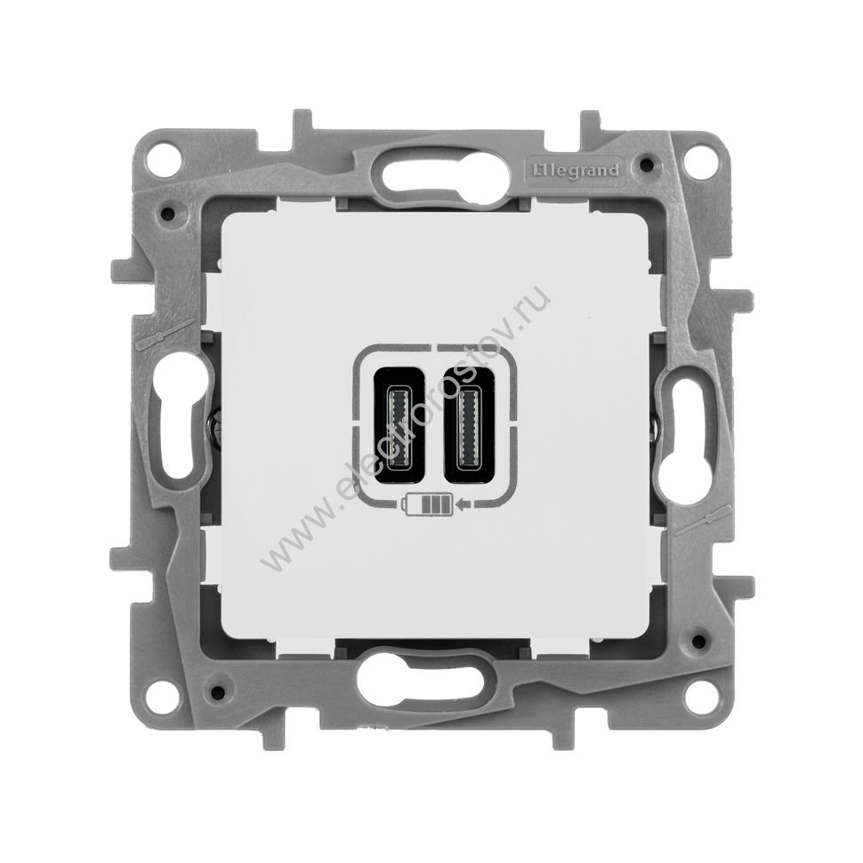 Etika Слоновая кость Зарядное устройство с USB разъемами C-C Legrand