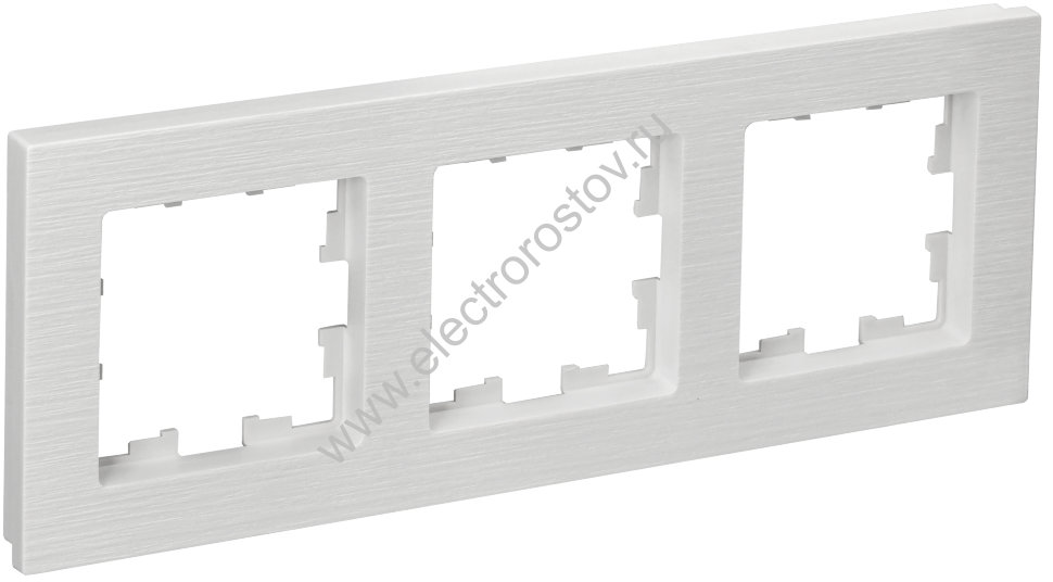 IEK BRITE DECOR Белый рифленый Рамка 3-м РУ-3-Бр