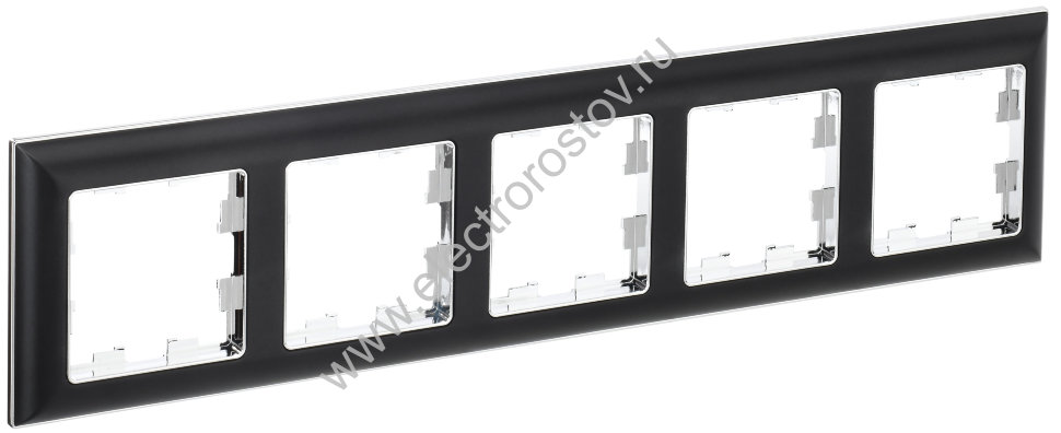 IEK BRITE DECOR Черный/хром 3D-форма Рамка 5-м РУ-5-Бр