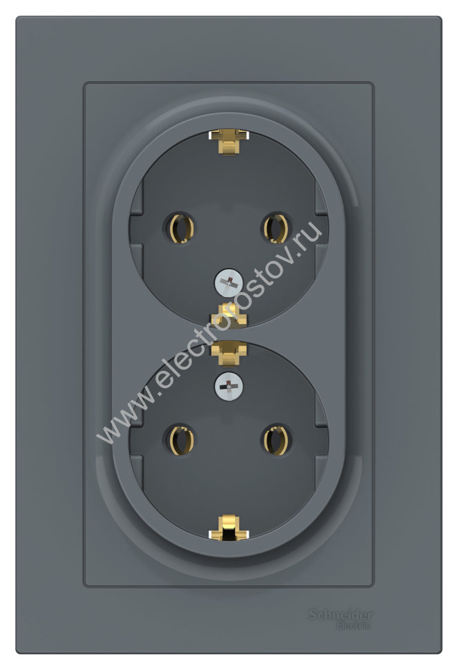 AtlasDesign Грифель Розетка 2-ая с/з, в сборе Schneider Electric