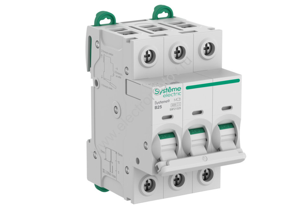 Systeme Electric Systeme9 Автоматический выключатель (АВ) B 25A 3P 6kA 400В