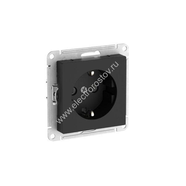 AtlasDesign Карбон Розетка 1-ая с/з с быстрозажим. клеммами Schneider Electric