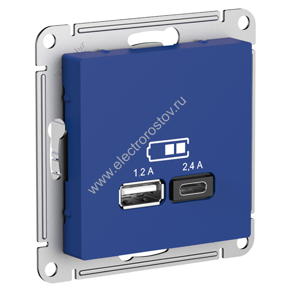 AtlasDesign Аквамарин Розетка USB A+C; 5В/2,4A; 2x5В/1,2A Schneider Electric