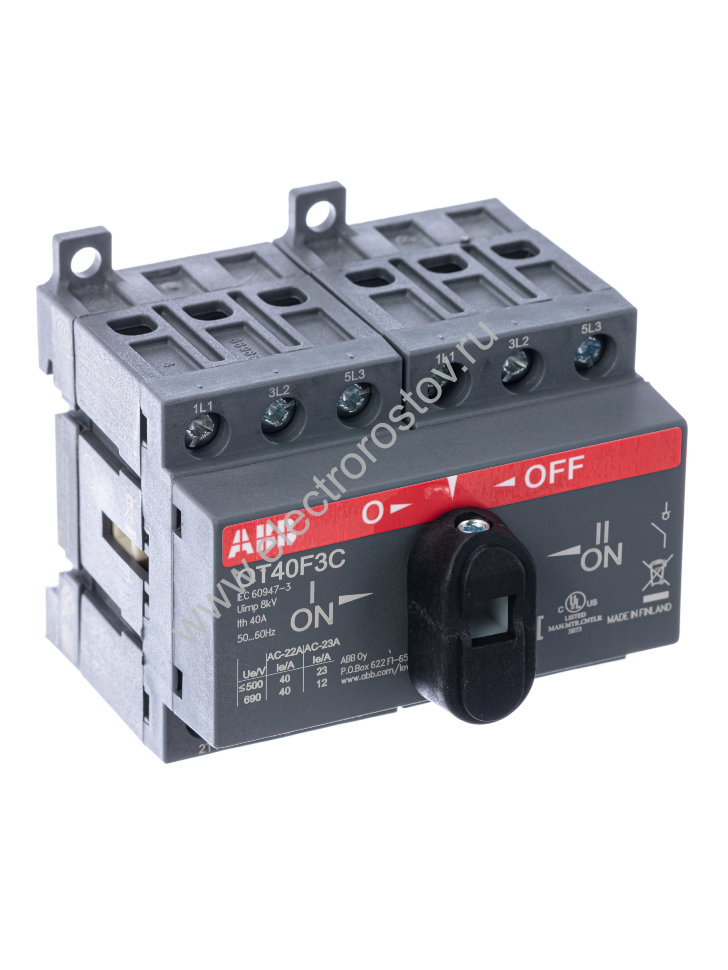 Рубильник реверсивный 3Р 40А c ручкой OT40F3С ABB