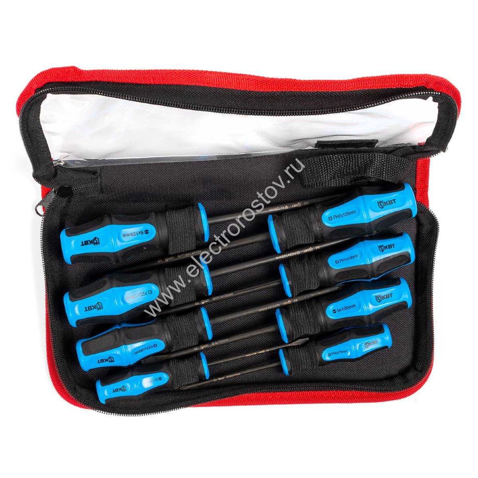 КВТ Набор отверток из стали S2 НО-08-S серия МАСТЕР