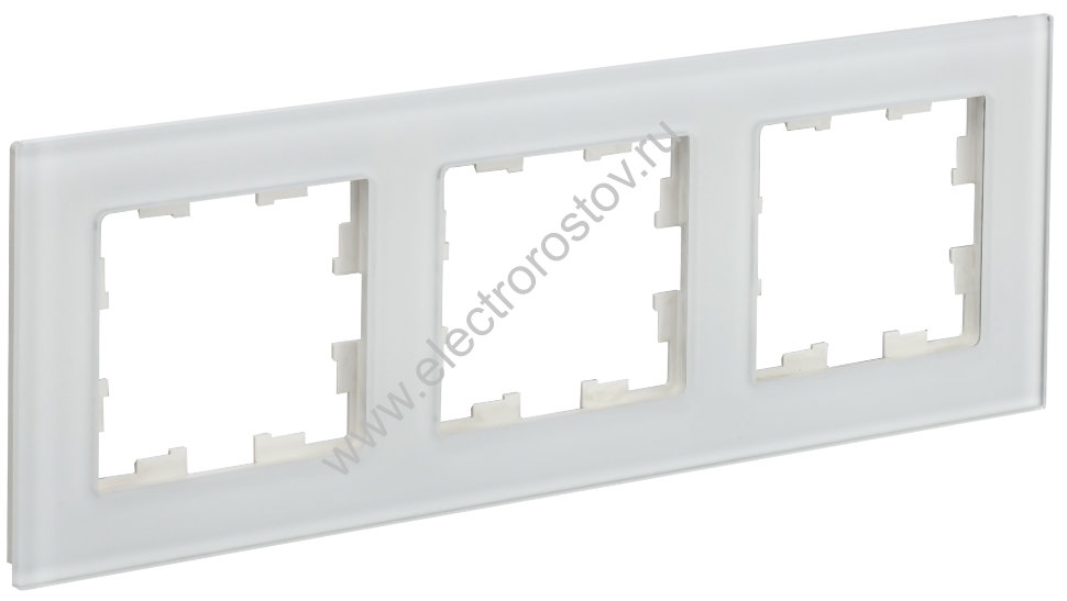 IEK BRITE DECOR Белый матовый стекло Рамка 3-м РУ-3-2-Бр