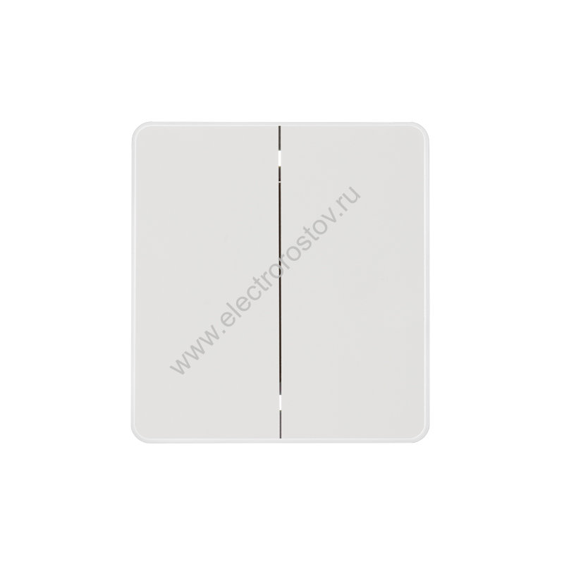 KRANZ ROUND Выключатель 2 кл для жалюзи возвратный 10А с/у перламутр, с 1-пост. рамкой