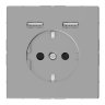 Schneider Electric Merten D-Life Нержавеющая Сталь Розетка Schuko с 2 USB c зарядным устройством 2,4