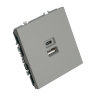 STEKKER Эмили Платиново-серый, soft touch Розетка 2-местная USB + Type C 20W