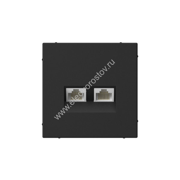 Systeme Electric ArtGallery Карбон Розетка двойная компьютерная RJ45+RJ45, кат. 5е, механизм