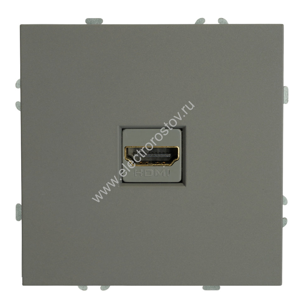 STEKKER Эмили Платиново-серый, soft touch Розетка HDMI 2.0 Type A