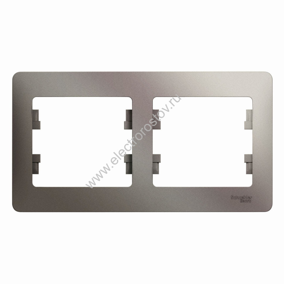 Glossa Платина Рамка 2-ая горизонтальная Schneider Electric