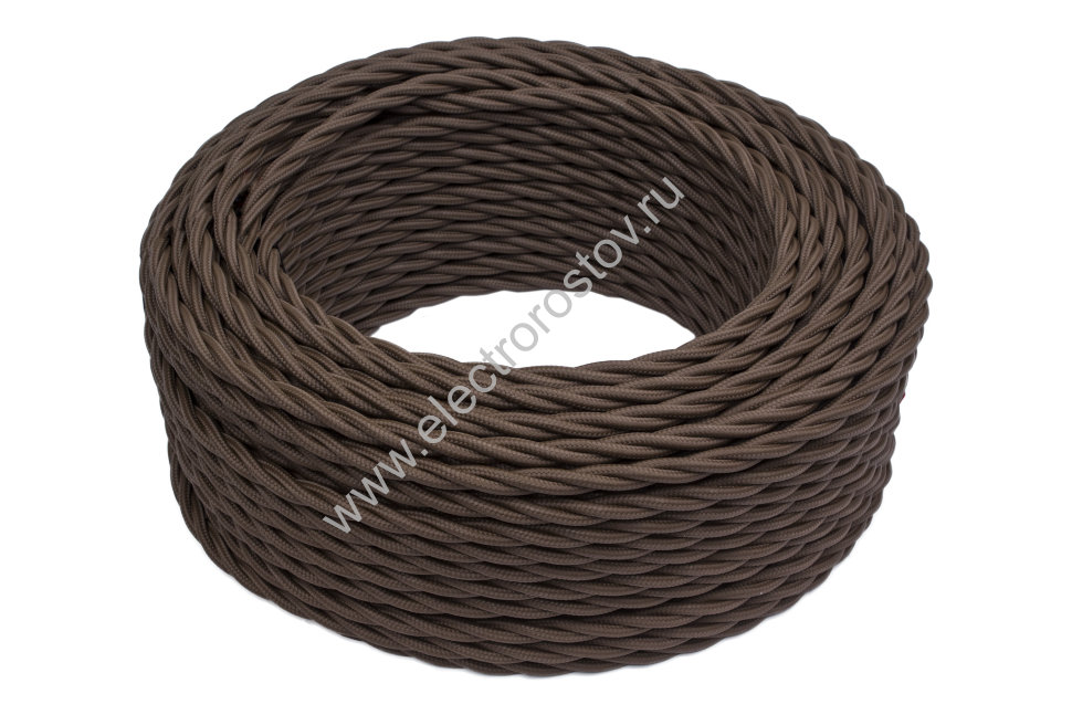 Витой провод 3*2,5, коричневый, матовый 50м