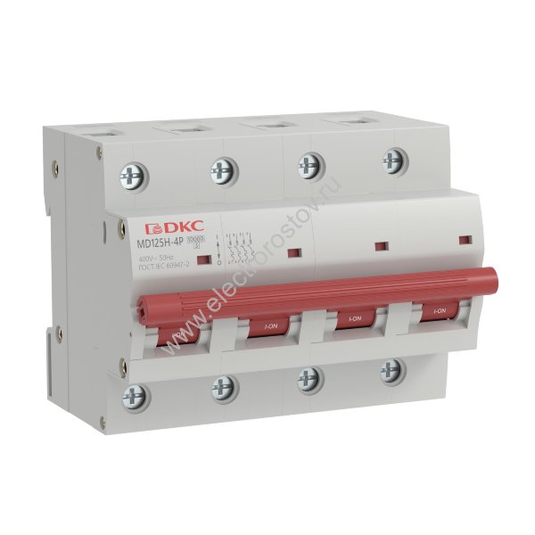 DKC Автоматический выключатель модульный YON max типа MD125H, 10кА, 4 полюса, хар-ка C, 40А