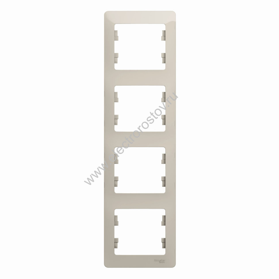 Glossa Молочный Рамка 4-ая вертикальная Schneider Electric