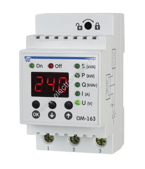 Ограничитель мощности однофазный, ОМ-163, прямое подключение без контактора, 1-63А, FiF