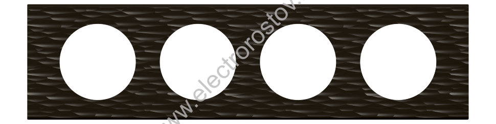 Celiane Corian Черный рифленый Рамка 4-ая (2+2+2+2 мод) Legrand