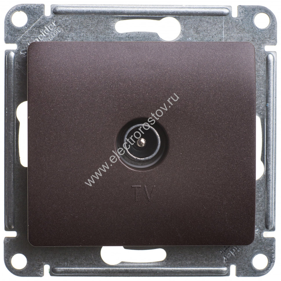 Glossa Шоколад Розетка TV оконечная Schneider Electric
