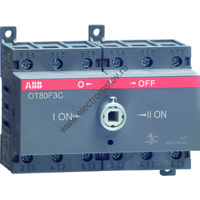 Рубильник реверсивный 3Р 80А без ручки OT80F3C ABB