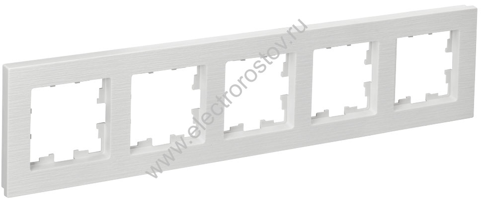 IEK BRITE DECOR Белый рифленый Рамка 5-м РУ-5-Бр