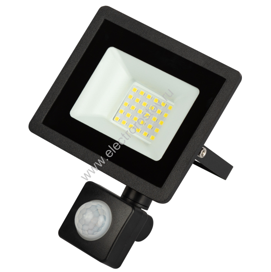 Прожектор светодиодный 30Вт 6500K IP44 с датчиком движения ЭРА