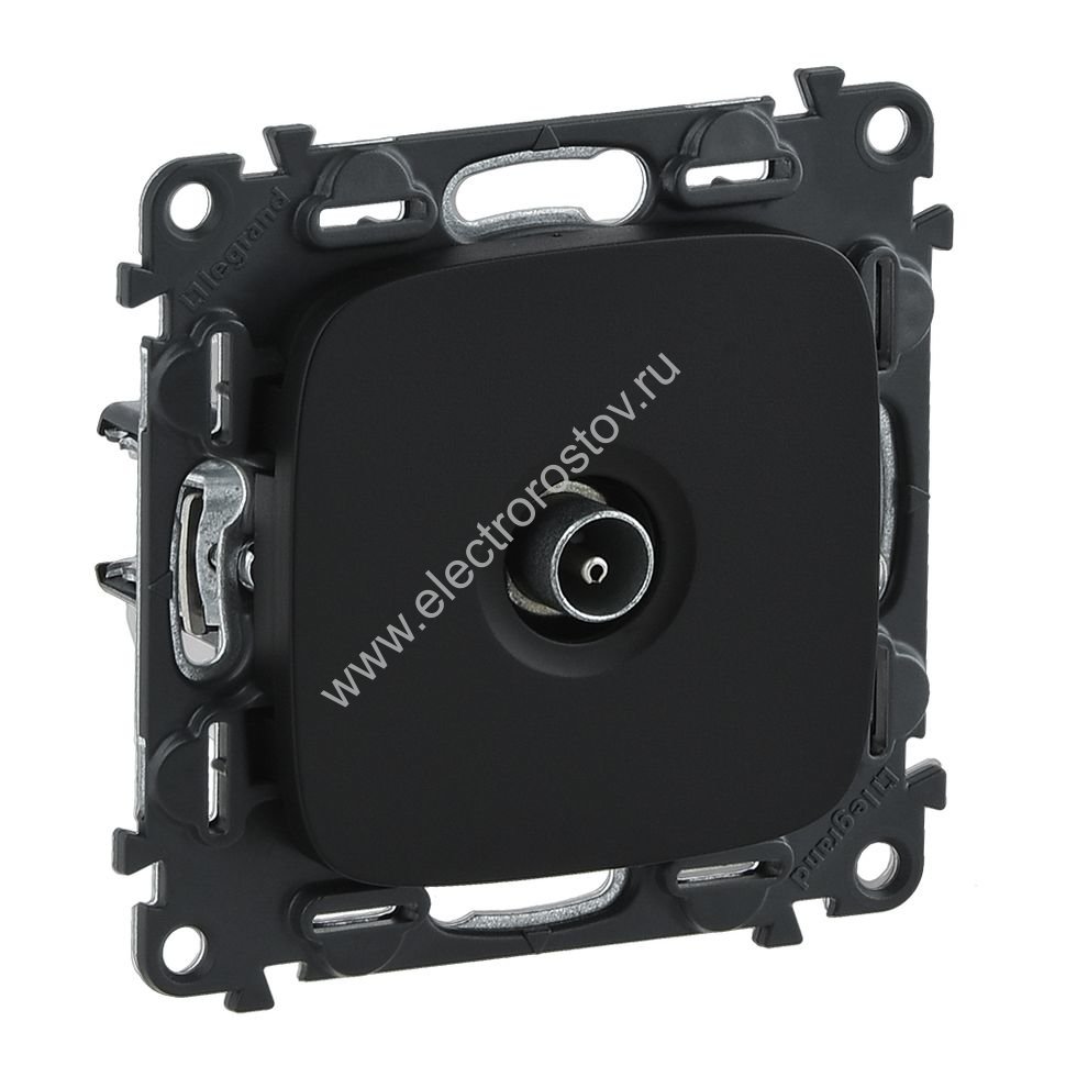 Valena Allure Антрацит Розетка TV проходная, 1,5дБ/14дБ 0-2400 МГц Legrand