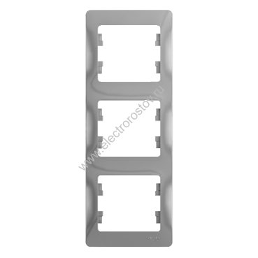 Glossa Алюминий Рамка 3-ая вертикальная Schneider Electric