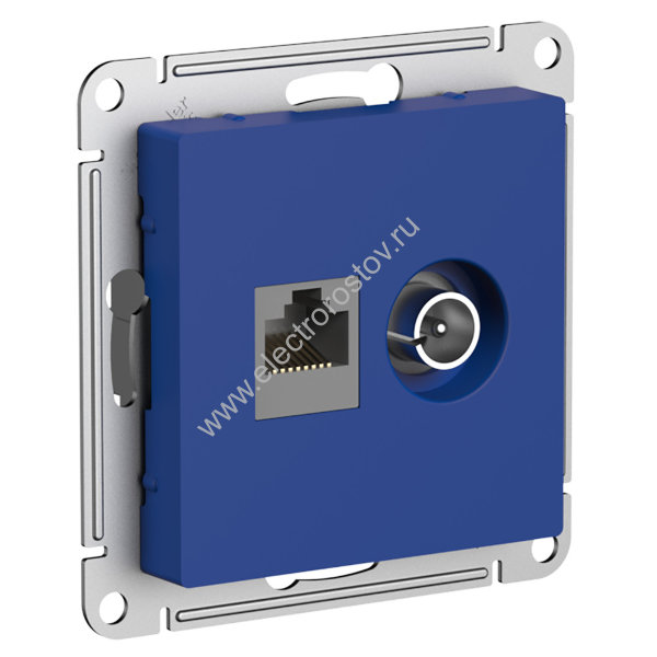 AtlasDesign Аквамарин Розетка двойная комп+ТВ, RJ45+TV, кат. 5e Schneider Electric