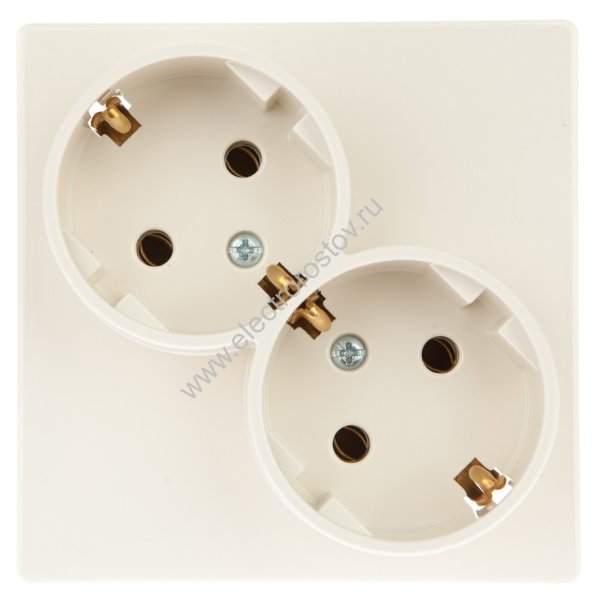 Simon 24 Слоновая кость Розетка 2-ая с заземлением Simon