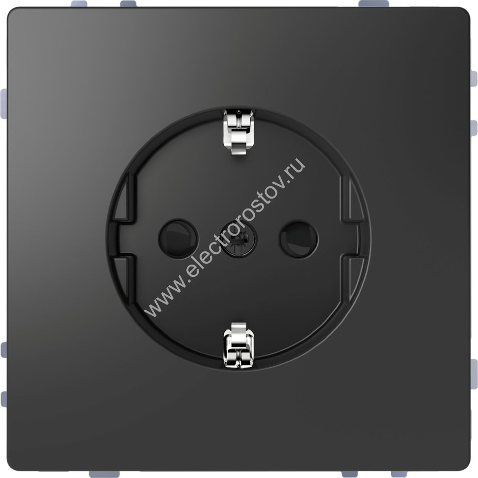 Schneider Electric Merten D-Life Антрацит Розетка 16А, с/з и шторками, винт. зажим.