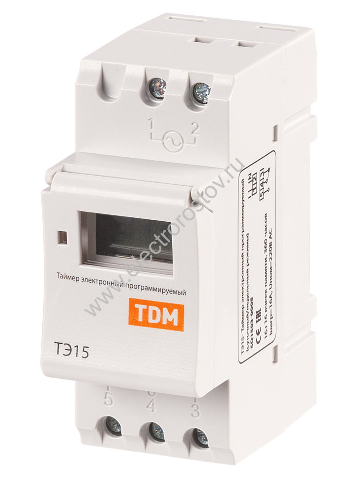 Таймер электронный ТЭ15-1мин/7дн-8on/off 16A TDM