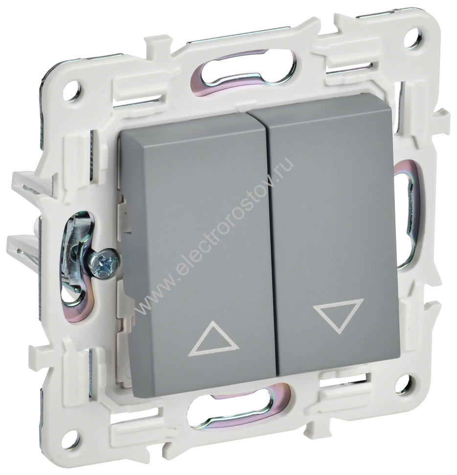 IEK SKANDY Серый Выключатель жалюзи 10А SK-V12Gr