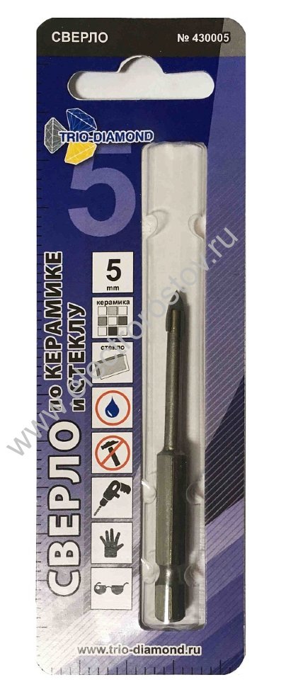 Сверло по керамике и стеклу 6мм Trio-Diamond