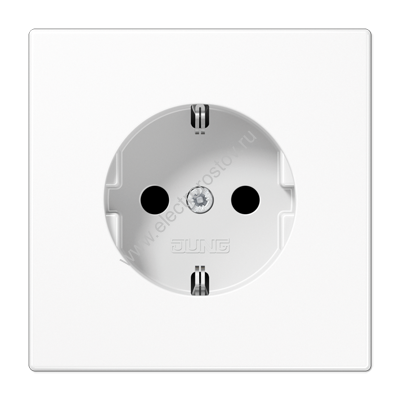 LS 990 Белый глянцевый Розетка с/з безвинт. зажим JUNG