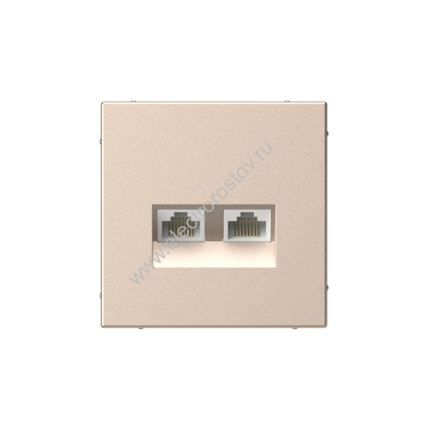 Systeme Electric ArtGallery Песочный Розетка двойная компьютерная RJ45+RJ45, кат. 5е, механизм
