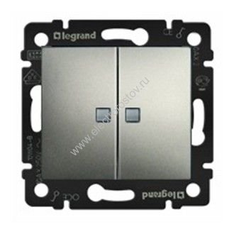 Valena Алюминий Выключатель 2-х клавишный с подсветкой Legrand