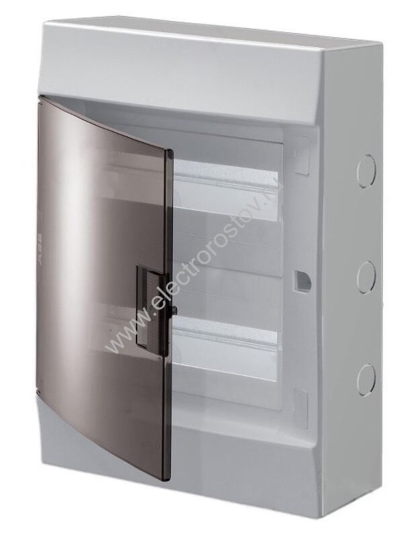 Mistral41 Щит накладной 24 модуля, дверь прозрачная черная, с клеммами IP41 ABB