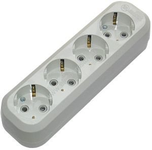 Колодка для удлинителя 4 розетки с заземл. Makel