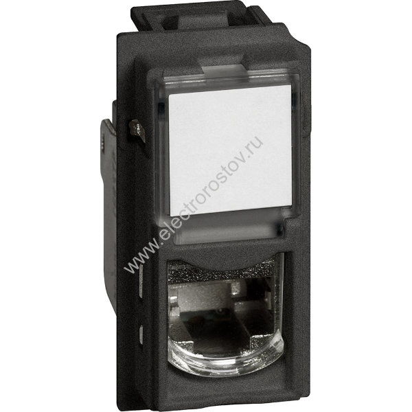 Living now Черный Розетка компьютерная RJ45 cat6a UTP 1 мод Bticino