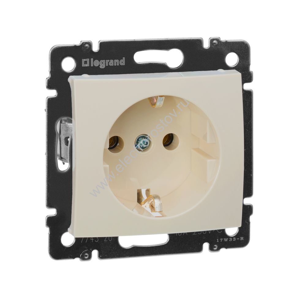 Valena Слоновая кость Розетка 1-ая с заземлением Legrand