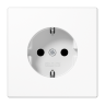 LS 990 Белый глянцевый Розетка с/з безвинт. зажим со шторками JUNG